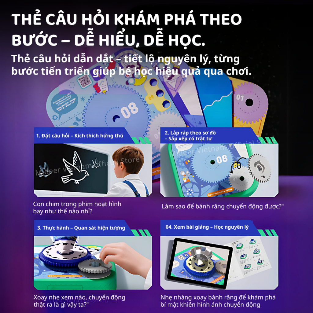 Đồ Chơi STEM Lắp Ráp Bánh Răng Mideer Gear Projector 3+