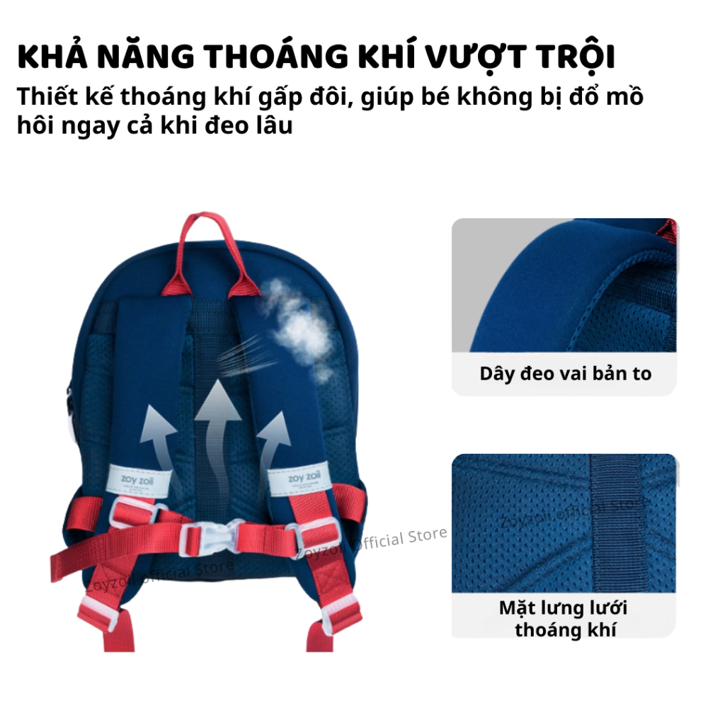 Balo Cho Bé Mầm Non Zoyzoii Backpack B79 Nơ Hồng