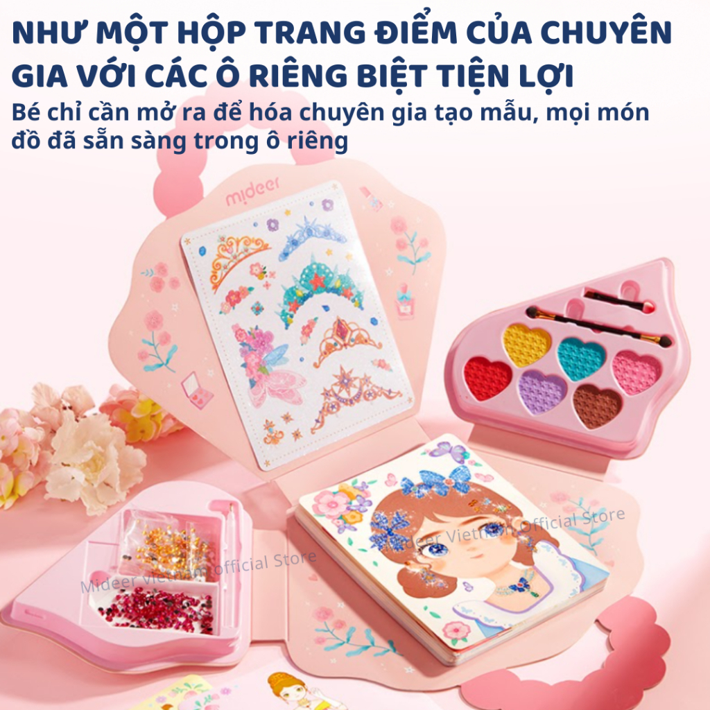 Đồ Chơi Trang Điểm Thiết Kế Thời Trang Cho Bé Gái Mideer 3in1 Princess Fantasy Makeup