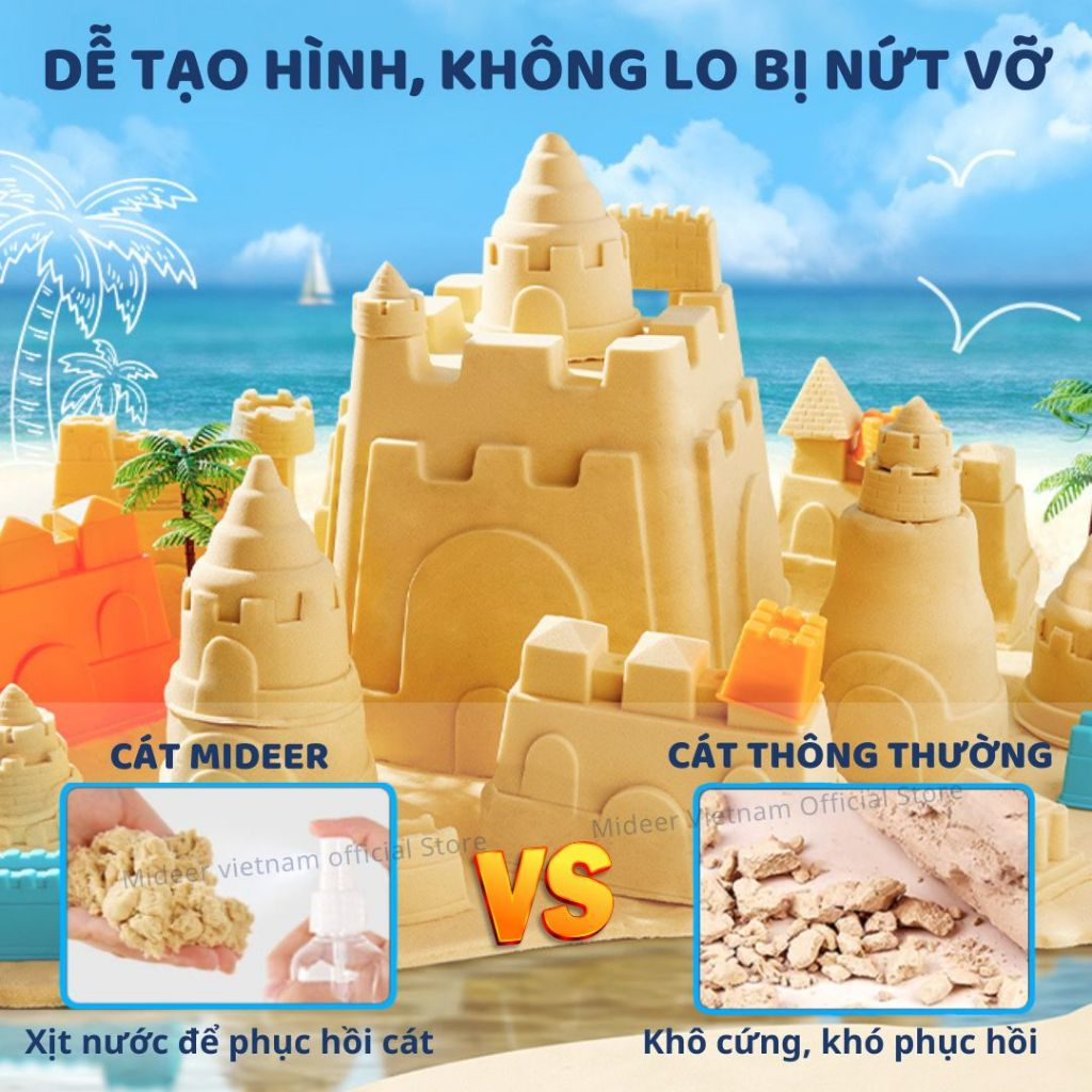 Cát Động Lực Kèm Khuôn Lâu Đài Mideer Magic Sand Play 3+
