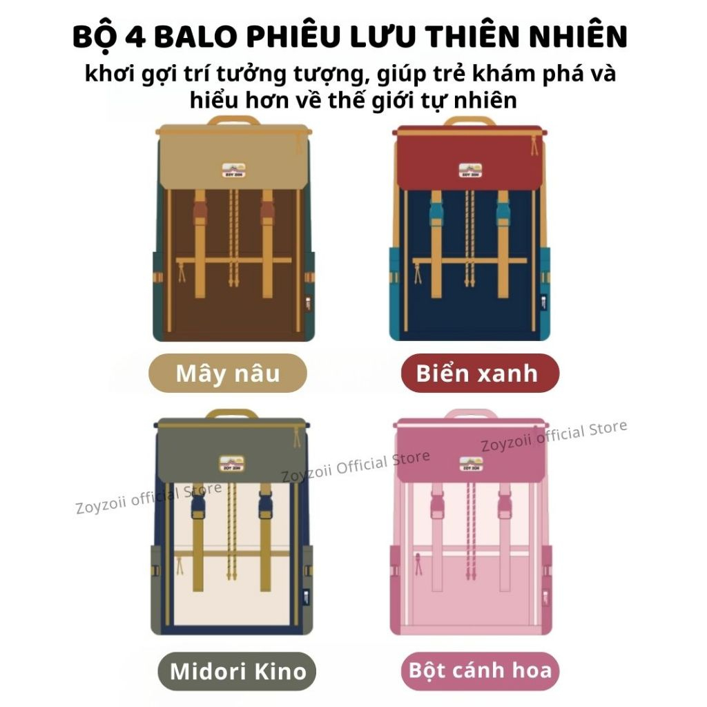 Balo Du Lịch Cho Bé Zoyzoii Outdoor Adventure Series B72 Màu Đỏ