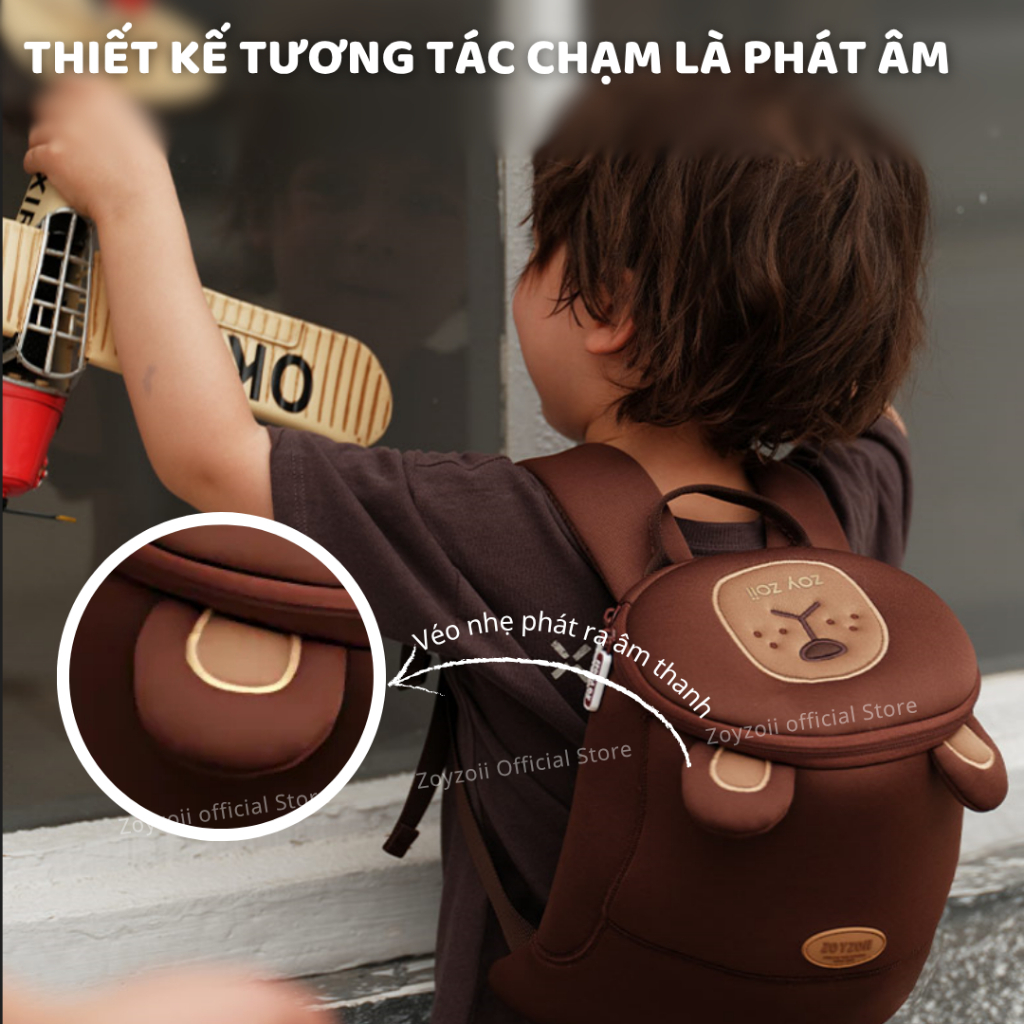 Balo Cho Bé Mầm Non Zoyzoii Animals Shaped Toddler Backpack B28- Thỏ Xám