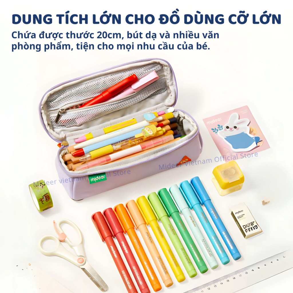 Hộp Đựng Bút Cho Bé Mideer Artist Reversible Twins Pen Pouch- Green 6+