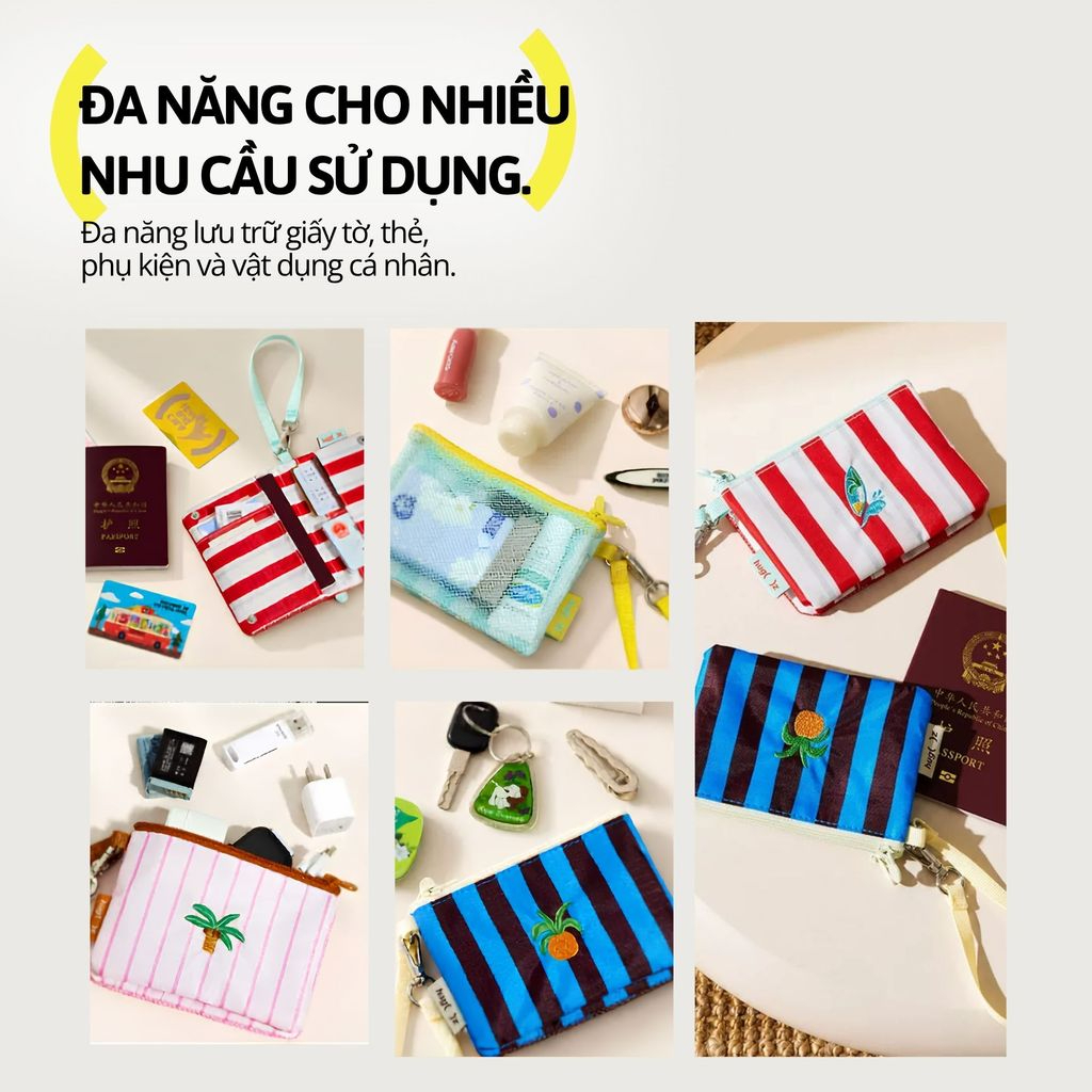 Ví Đựng Thẻ Đa Năng Hugz Multi-style Card Bag- Pink Summer