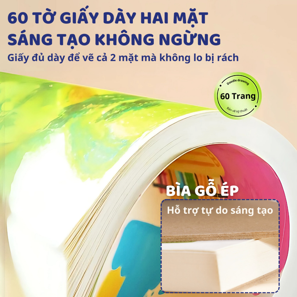 Giấy Vẽ A4 Cho Bé Mideer Doodle Drawing Book 3+