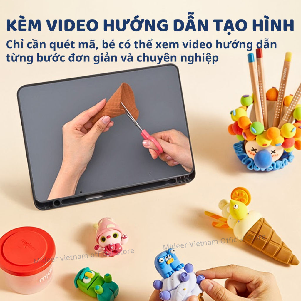 Đất Nặn Tự Khô Mideer Airy Fun Clay 36 Màu 3+