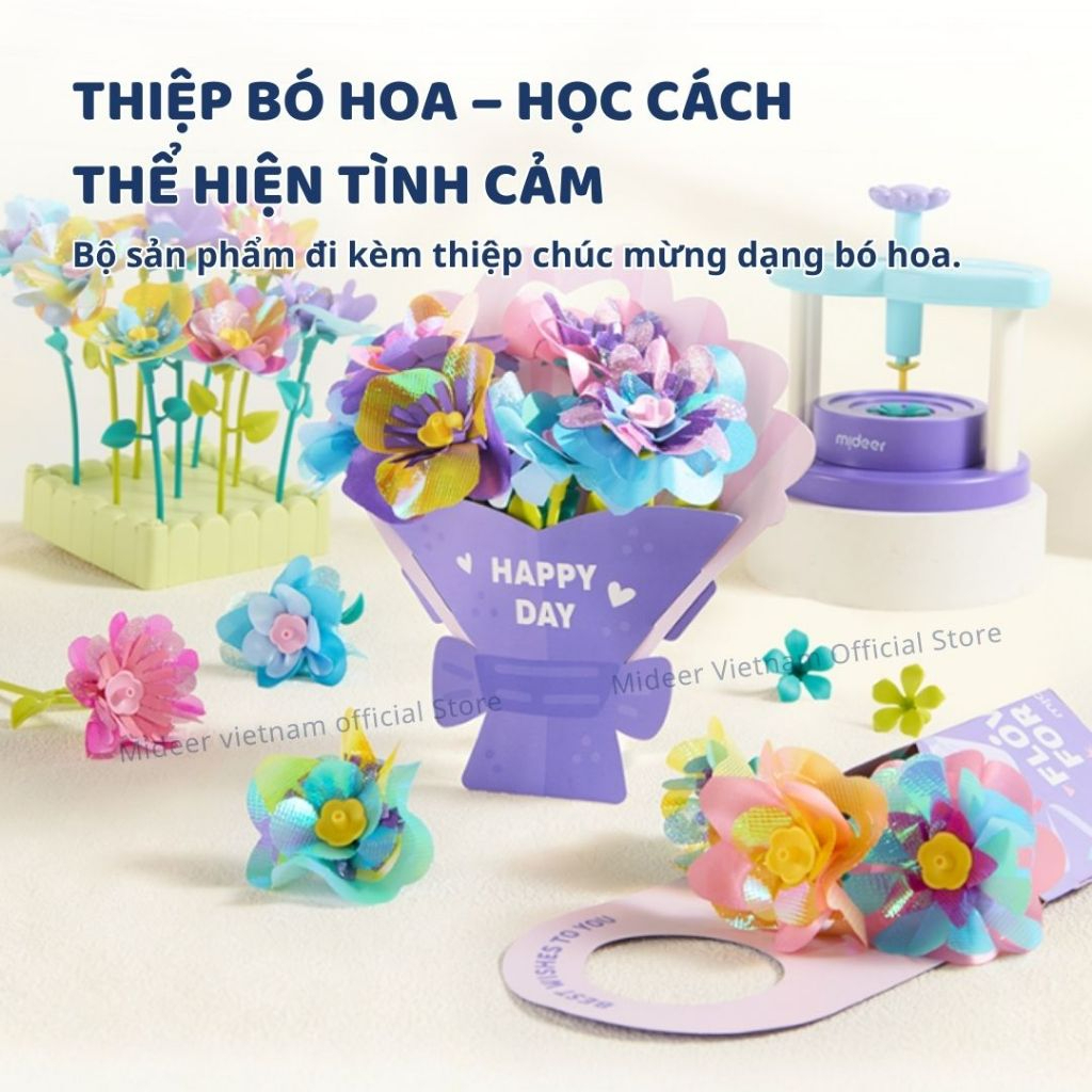 Đồ Chơi Thủ Công Làm Hoa Giấy Mideer Click & Bloom Florist 3+