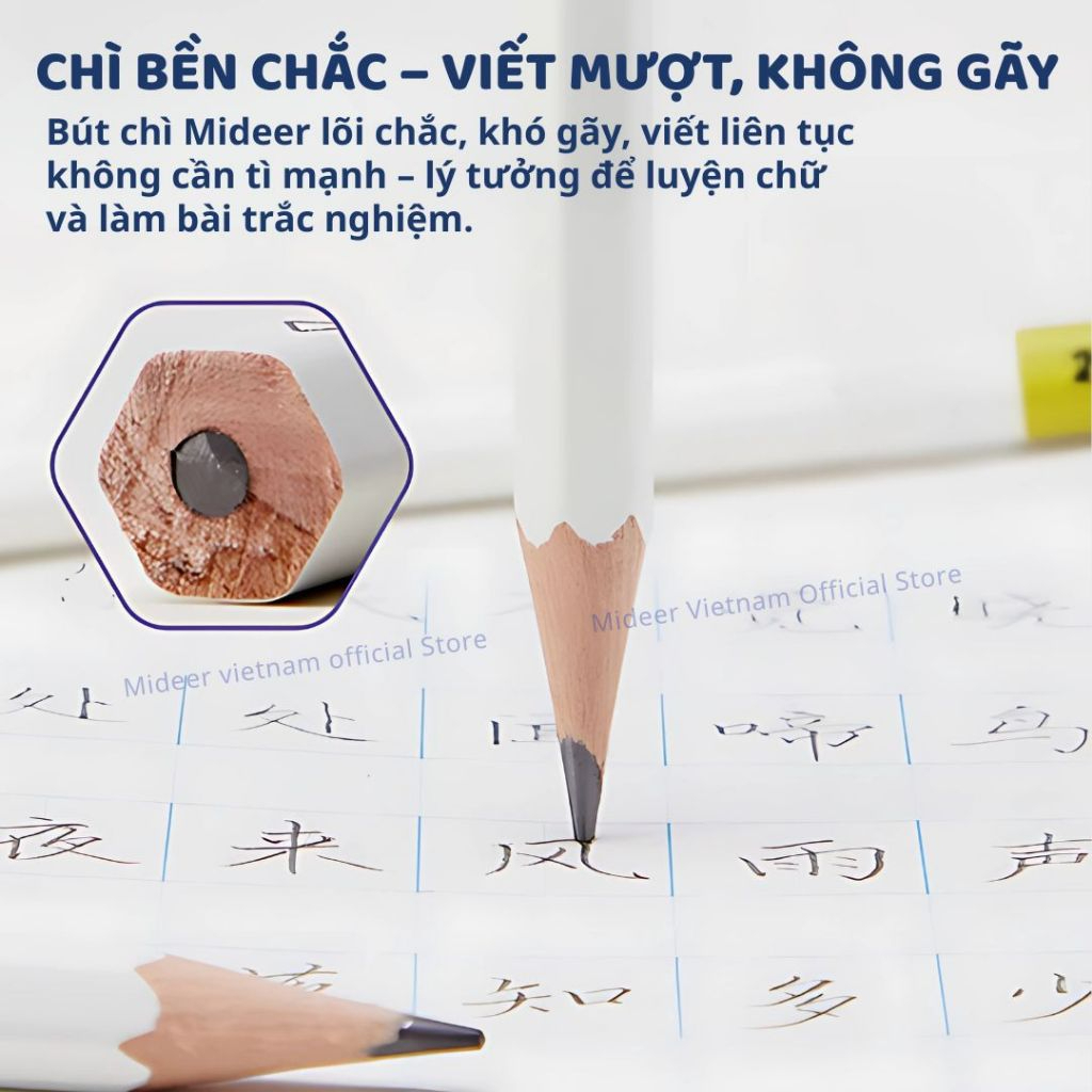 Bút Chì 2B Cho Bé Mideer Fine Hex Pencil