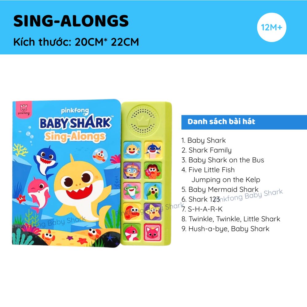 Sách Âm Thanh Cho Bé Chính Hãng Pinkfong Baby Shark Sound Book 1+