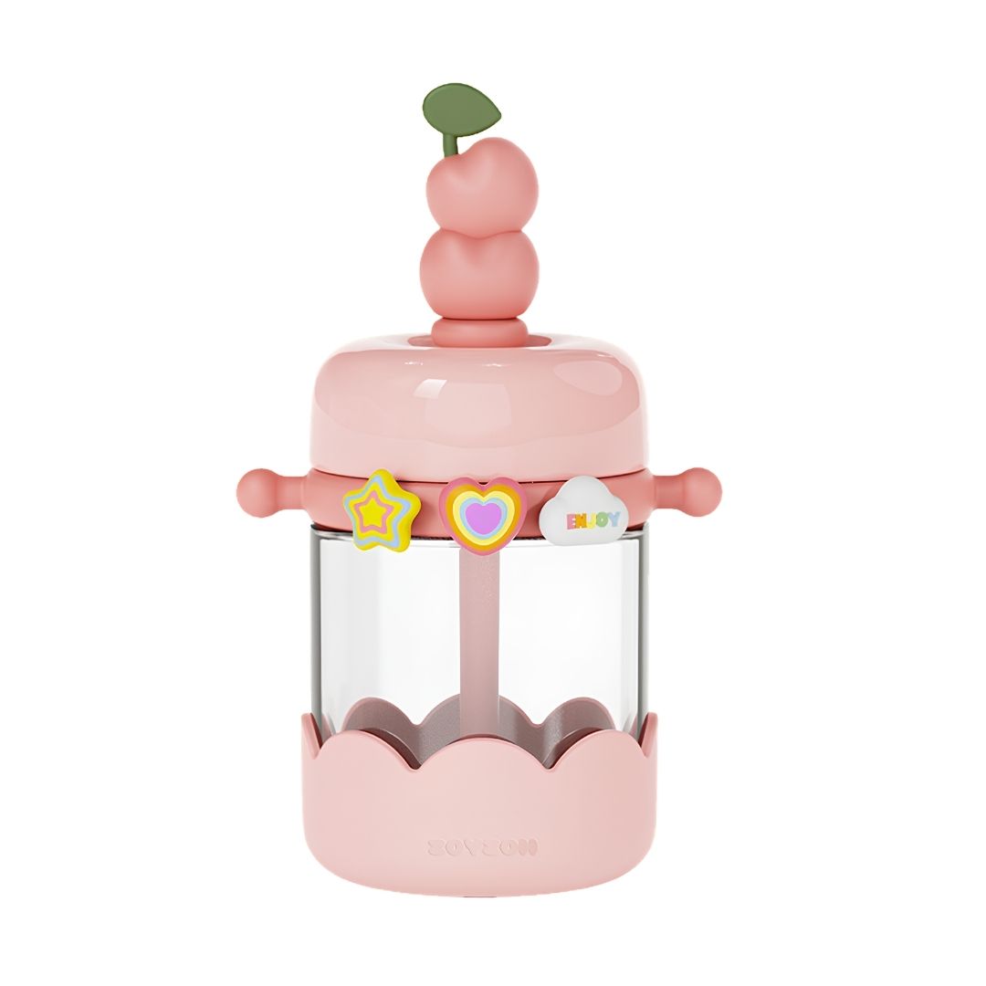 Bình Nước Tritan Cao Cấp Cho Bé Zoyzoii Nature Paradise Cup E6- Pink