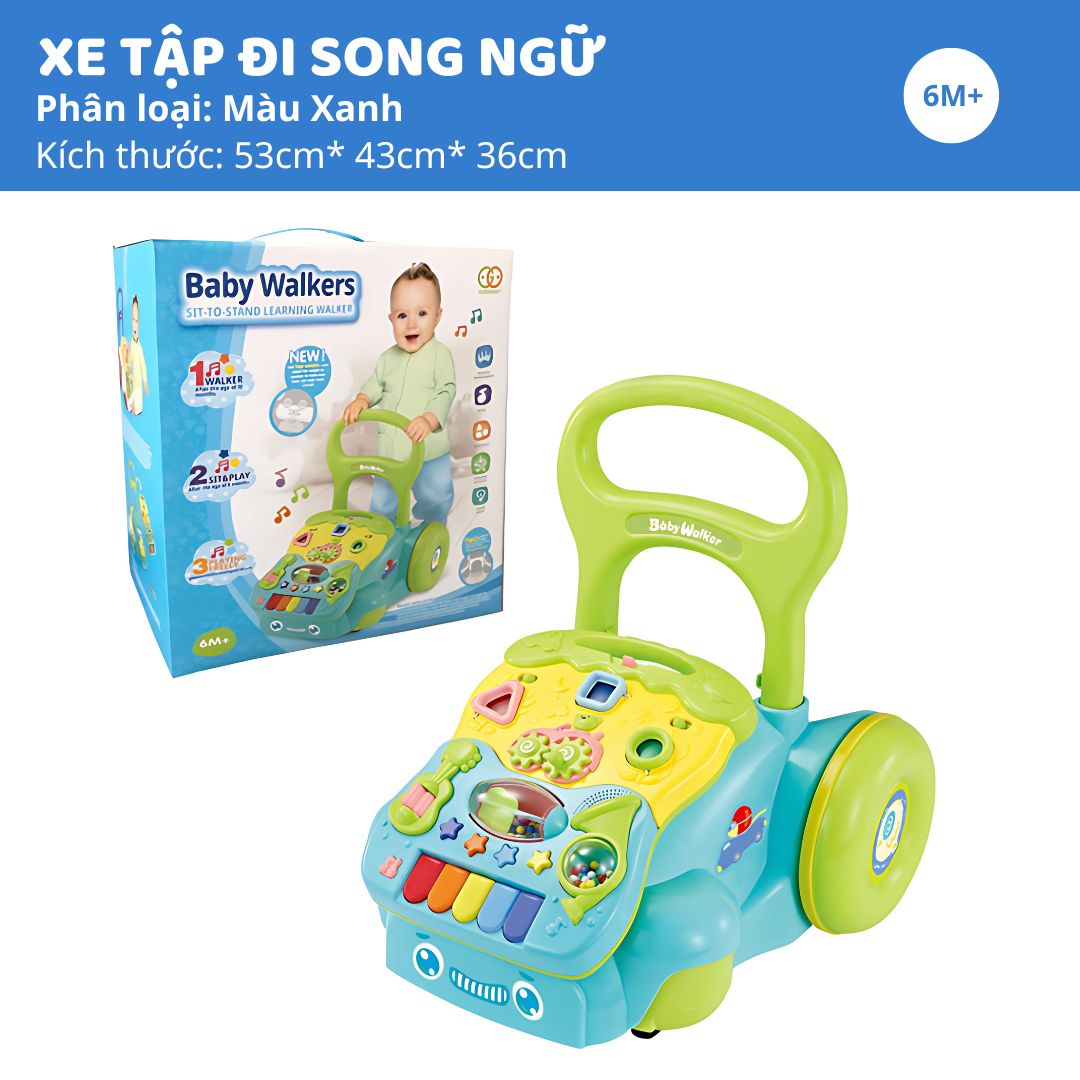 Xe Đẩy Tập Đi Cho Bé Kèm Bảng Đồ Chơi Montessori Goodway Music Baby Walker 6m+