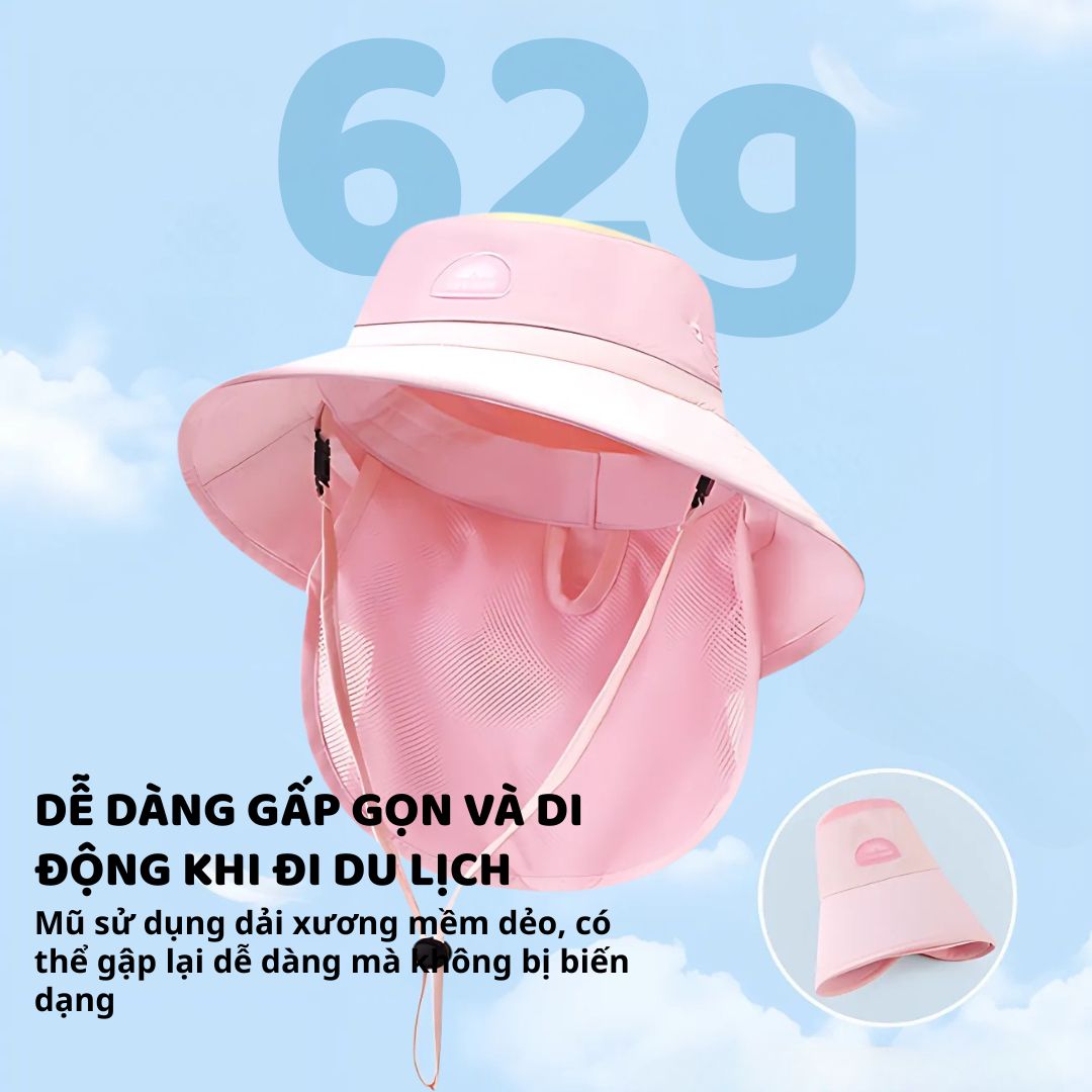 Mũ Chống Nắng Che Vai Gáy Zoyzoii Large Brim Sun Hat B63- Màu Xanh
