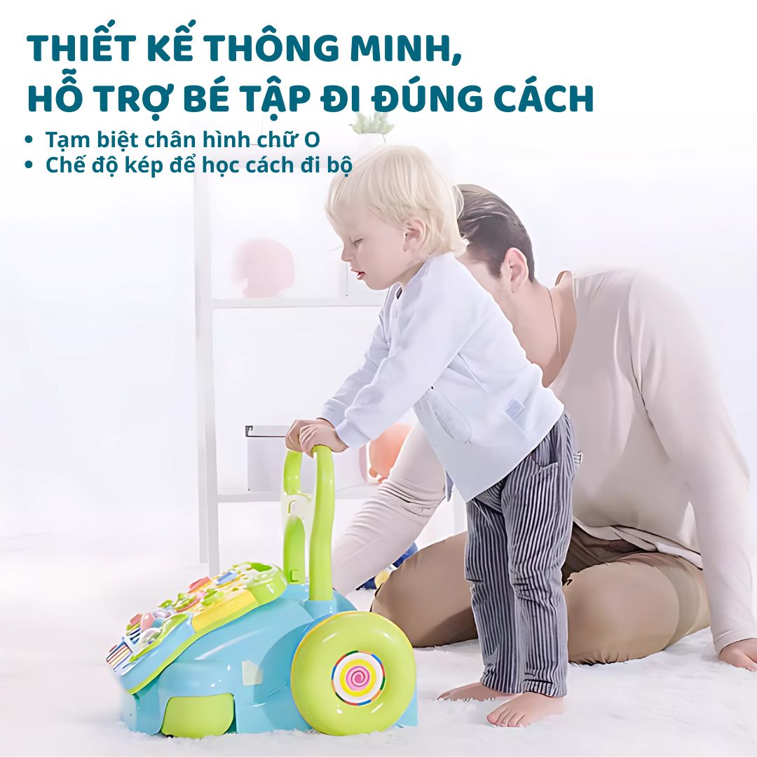 Xe Đẩy Tập Đi Cho Bé Kèm Bảng Đồ Chơi Montessori Goodway Music Baby Walker 6m+
