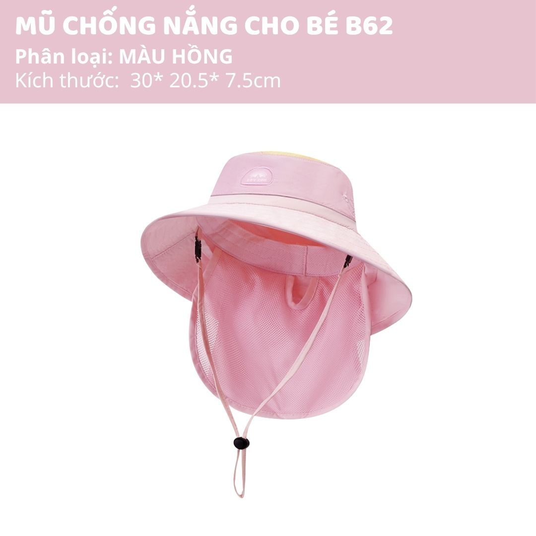 Mũ Chống Nắng Che Vai Gáy Zoyzoii Large Brim Sun Hat B63- Màu Hồng