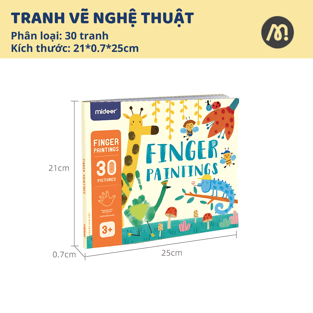 Sách Tô Màu Vẽ Tay Cho Bé Mideer Finger Paint Art Book 3+