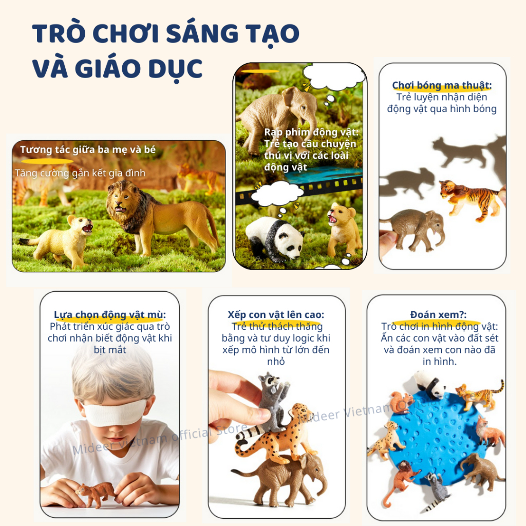 Đồ Chơi Mô Hình Động Vật Thú Rừng 12 Con Mideer Pocket Friends 3+