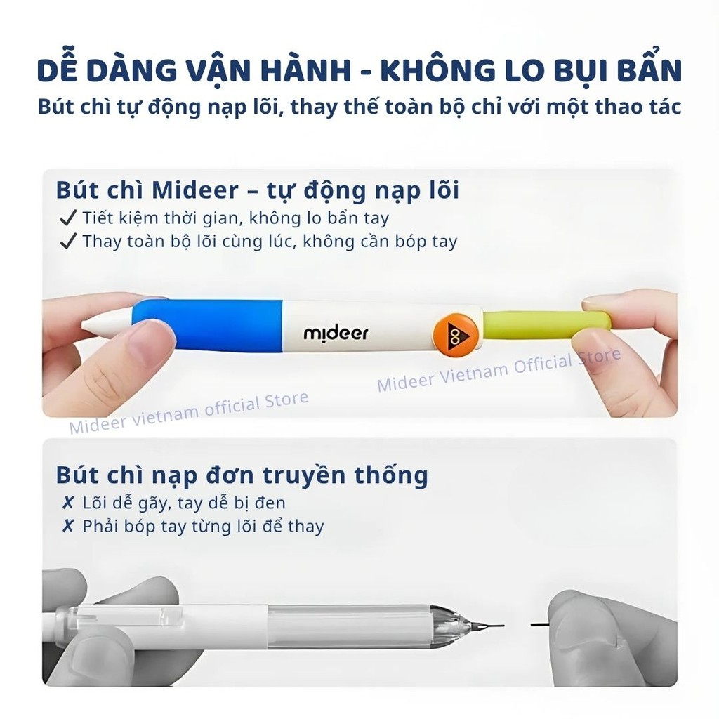 Bút Chì Kim Bấm Kèm Ngòi Refillable Capsule Automatic Pencil- Vàng