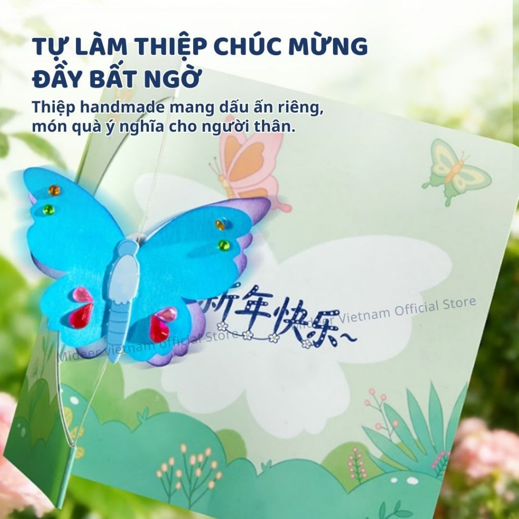 Đồ Chơi Thủ Công Sáng Tạo Vườn Hoa Giấy Mideer Fantasy Butterfly Garden 3+