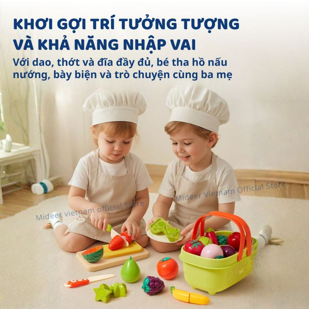 Đồ Chơi Cắt Hoa Quả Rau Củ Mideer Fruit & Vegetable Cutting Play 3+