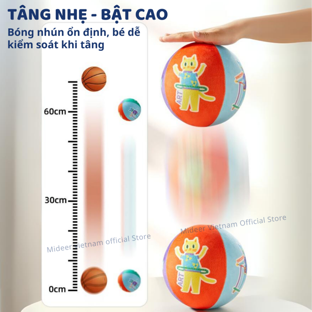 Bóng Vải Cho Bé Sơ Sinh Mideer Silent Bouncy Ball 18m+