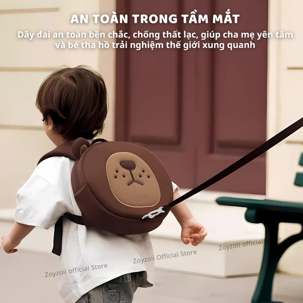 Balo Cho Bé Mầm Non Zoyzoii Animal Series B32 Thỏ Xám