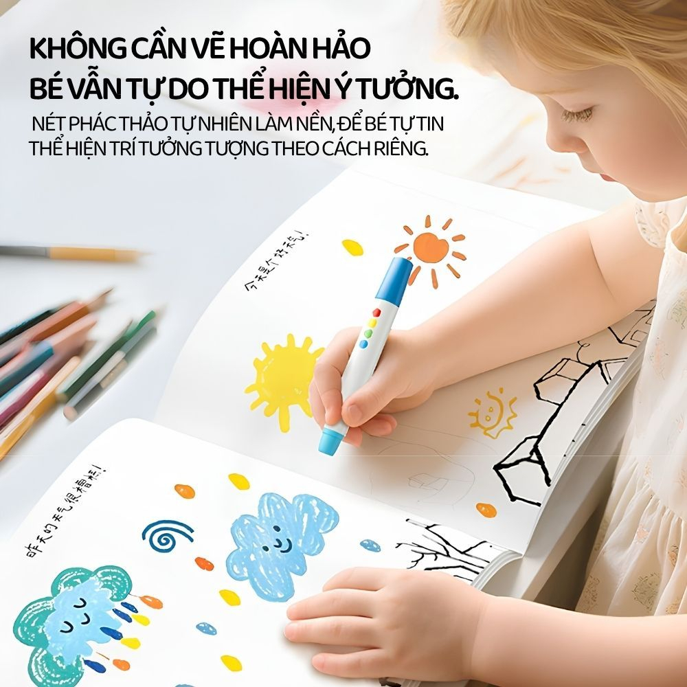 Tranh Tô Sáng Tạo Cho Bé Mideer Imagine & Create Sketchbook – Little World 3+