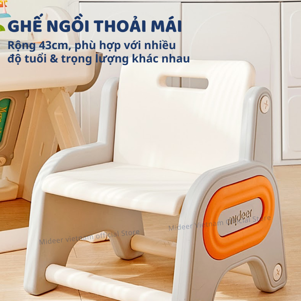 Bàn Gấp Gọn Đa Năng Ghế Ngồi Cho Bé Mideer Multifunctional Block Table 3+