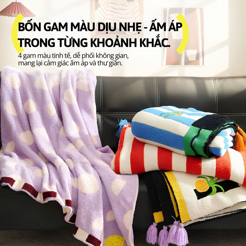 Chăn Nhung Hai Mặt Milk Cap Blanket- Butter Holiday