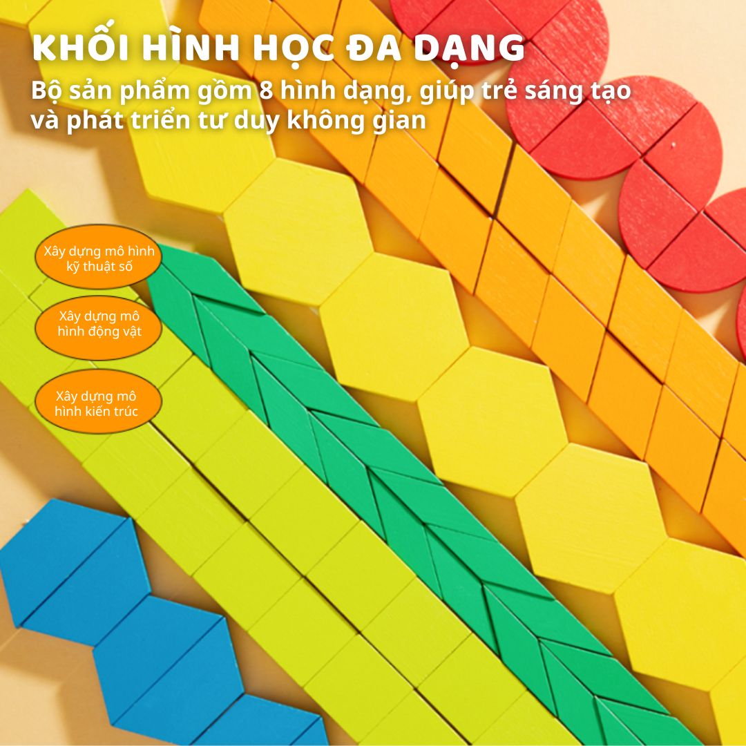 Đồ Chơi Xếp Hình Nam Châm Bằng Gỗ 250 Mảnh Mideer Pattern Blocks 3+