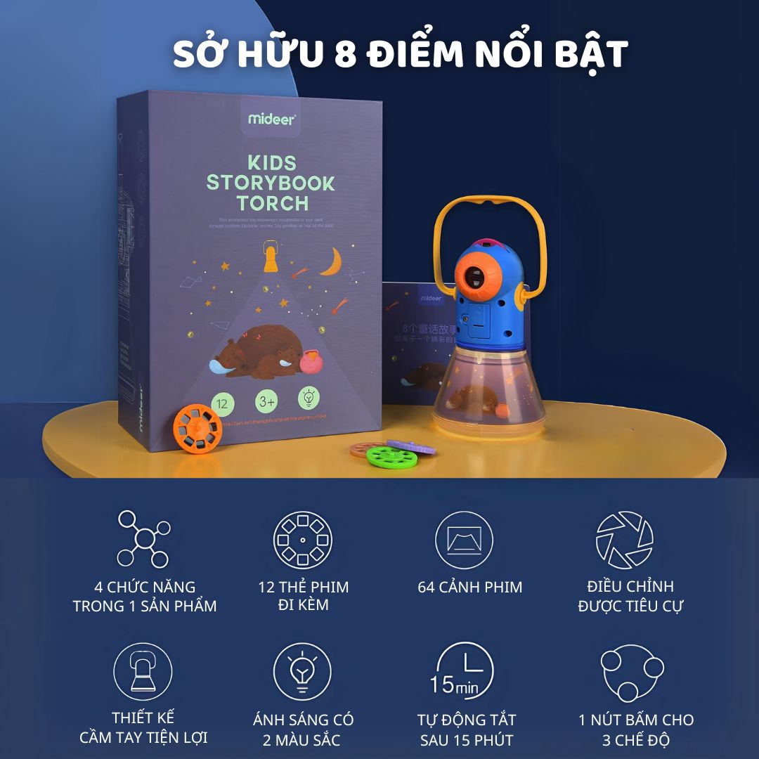 Đèn Pin Chiếu Hình Cổ Tích Cho Bé Mideer Kid Storybook Torch 3+