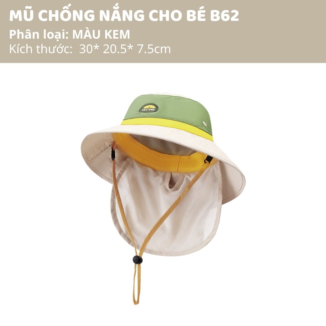 Mũ Chống Nắng Che Vai Gáy Zoyzoii Large Brim Sun Hat B63- Màu Kem