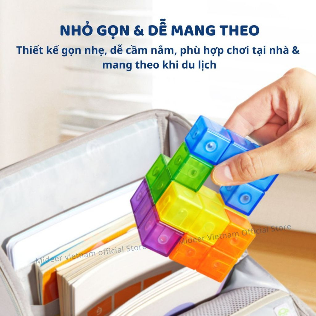 Đồ Chơi Khối Nam Châm Từ Tính Cho Bé Mideer Magnetic Cube Building Blocks 3+