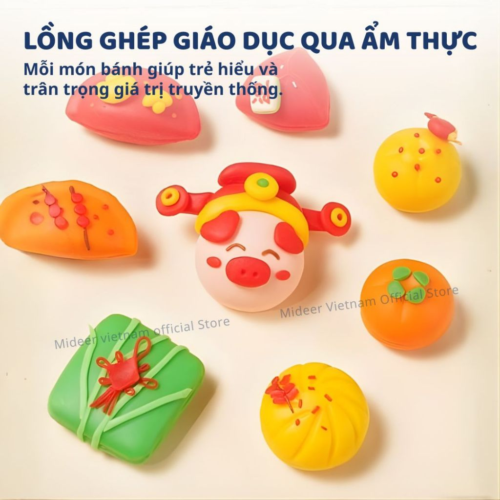 Đồ Chơi Đất Nặn Hữu Cơ Dùng Nhiều Lần Mideer Mellow Dough – Chinese Treats House 3+