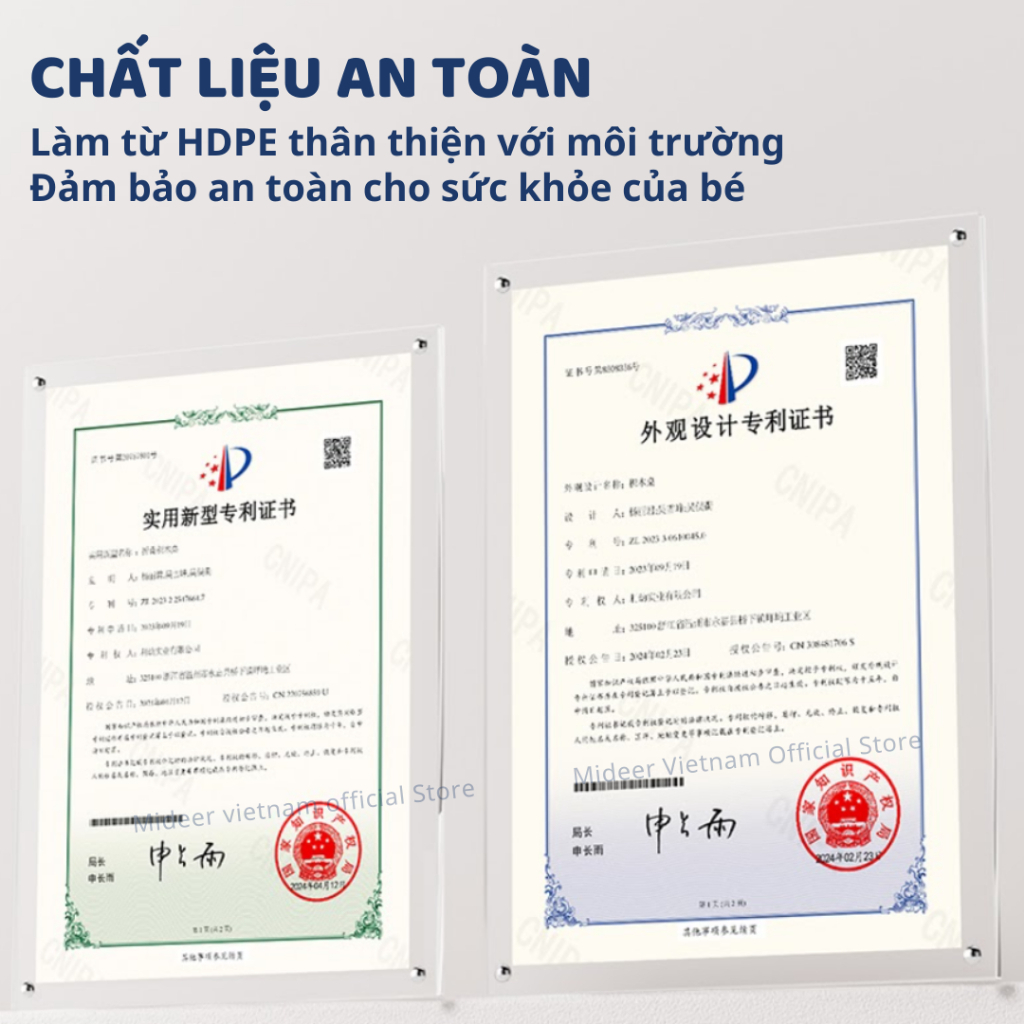 Bàn Gấp Gọn Đa Năng Ghế Ngồi Cho Bé Mideer Multifunctional Block Table 3+