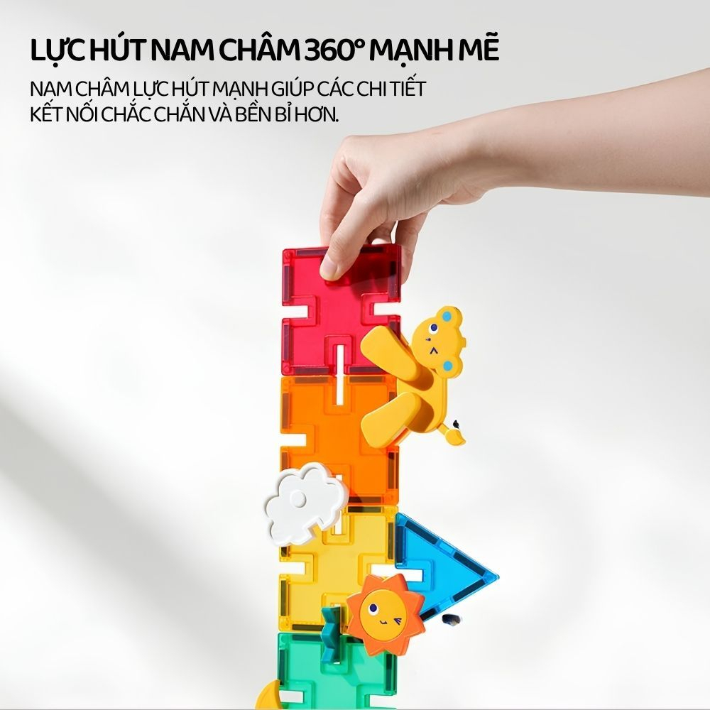 Đồ Chơi Gạch Xếp Hình Nam Châm Cho Bé Mideer Wonder Kingdom Magnetic Tiles 3+