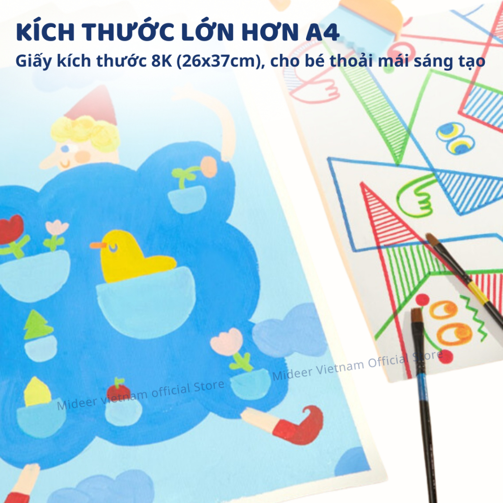 Giấy Vẽ A3 Cho Bé Mideer Premium Paint Paper Pad 3+