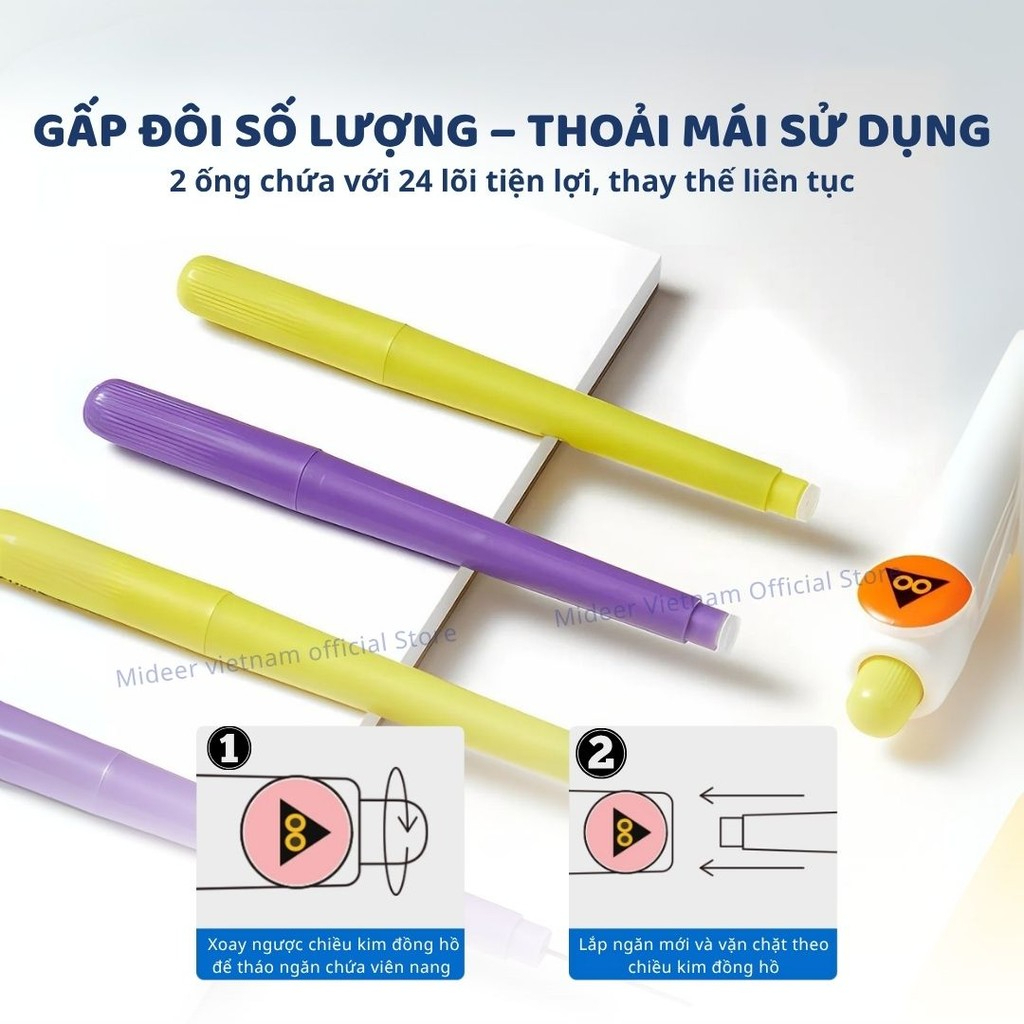 Bút Chì Kim Bấm Kèm Ngòi Refillable Capsule Automatic Pencil- Xanh