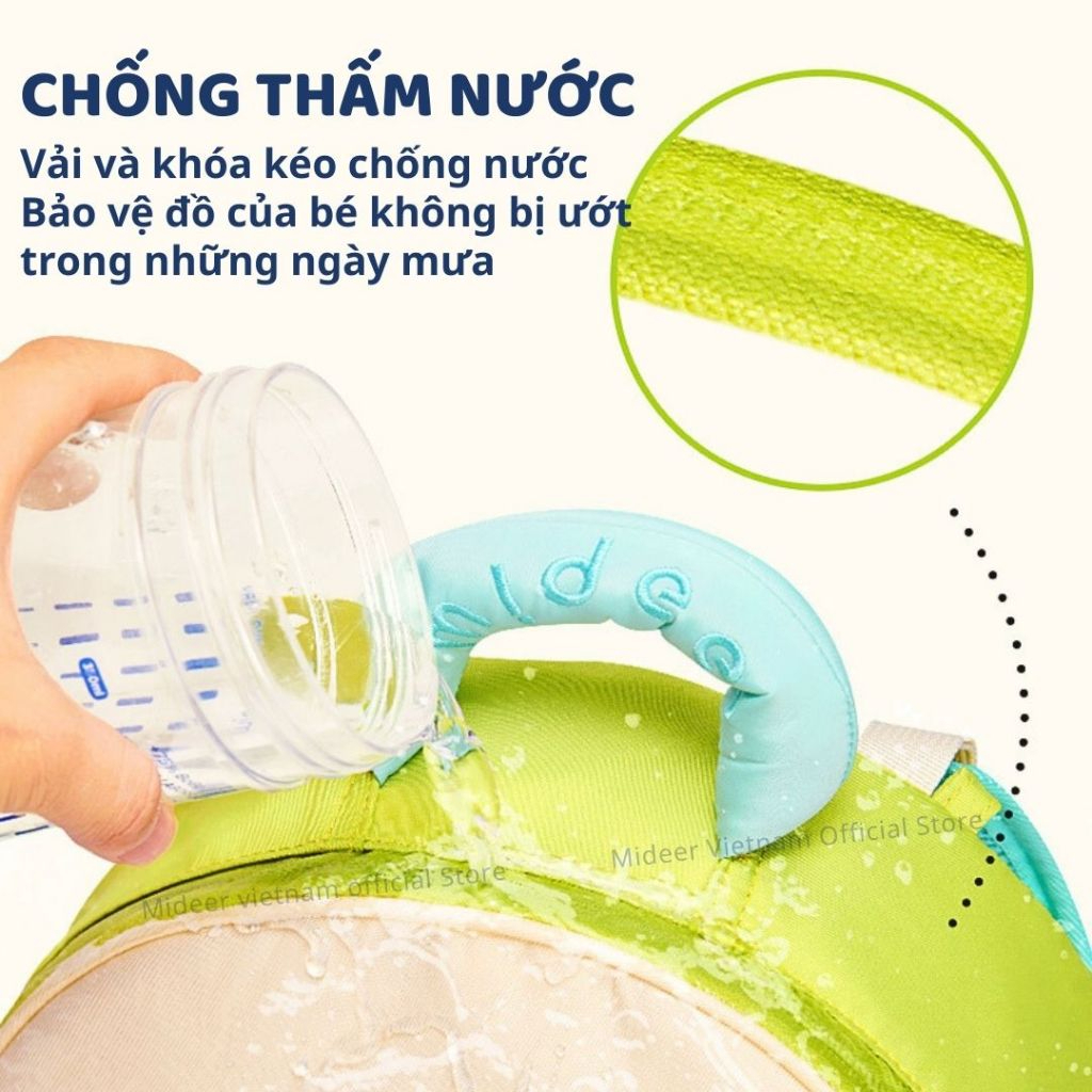 Balo Cho Bé Mầm Non Siêu Nhẹ Màu Đỏ Mideer Outing Kids Backpack 1-5 Tuổi
