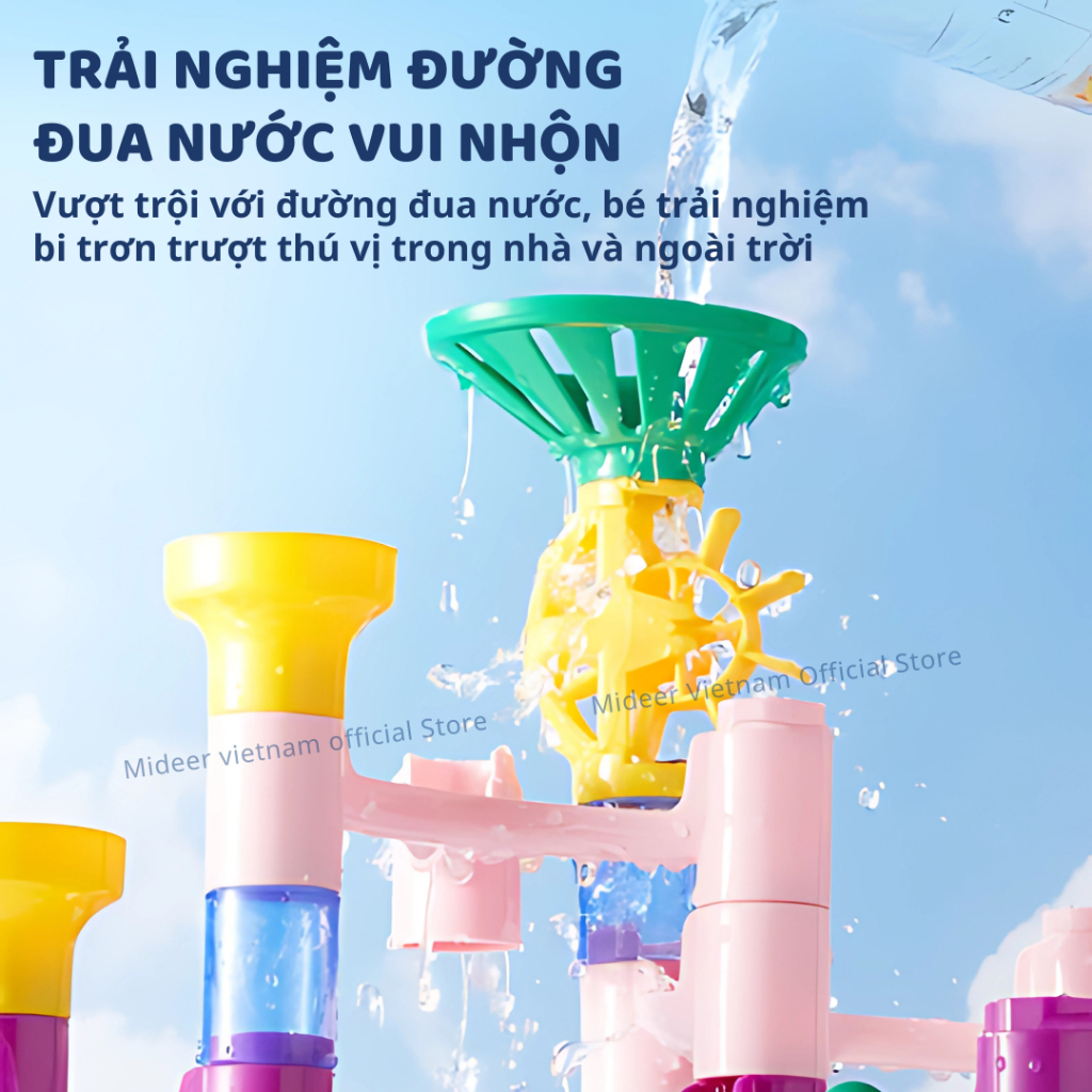 Đồ Chơi Lắp Ráp Đường Bóng Lăn Mideer Track Ball Blocks Crossing The Maze 3+