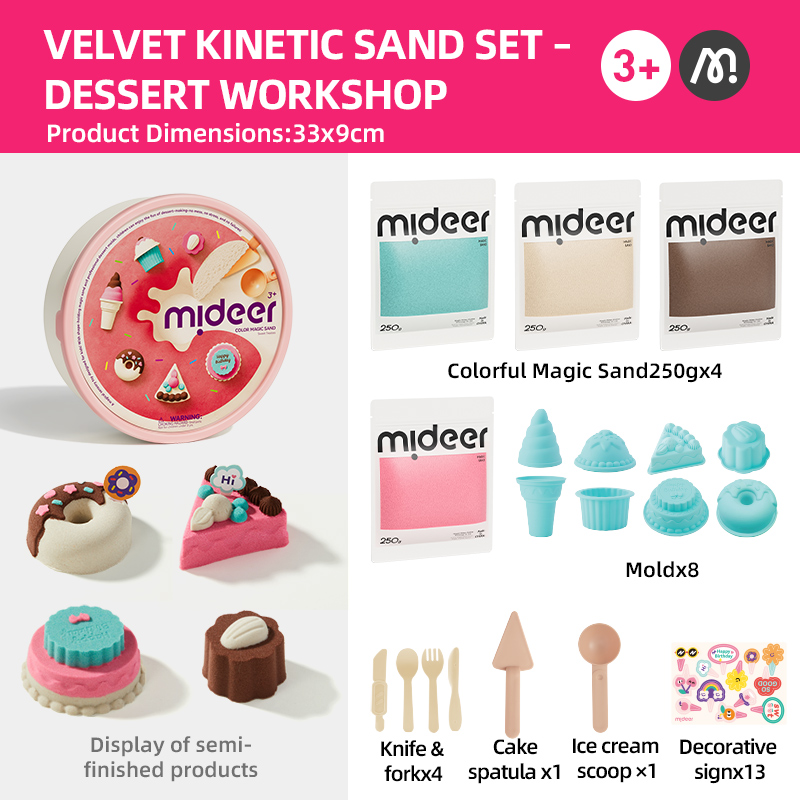 Cát Động Lực Kèm Khuôn Làm Bánh Mideer Magic Sand Play Set 3+
