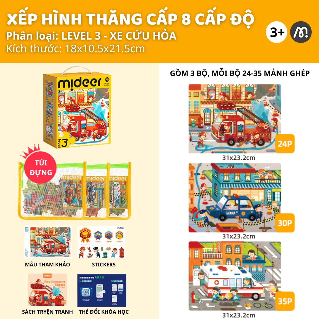 Đồ Chơi Xếp Hình Thăng Cấp Level Up Puzzle- Level 3 Busy Rescue Team 3+
