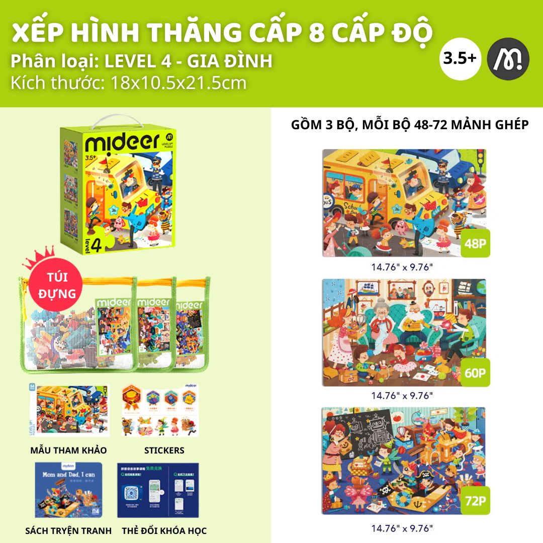 Đồ Chơi Xếp Hình Thăng Cấp Level Up Puzzle- Level 4 Baby's Routine 3+