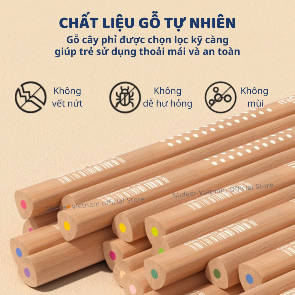 Bút Chì Màu Cho Bé 48 Màu Mideer Vibrant Colored Pencil 3+