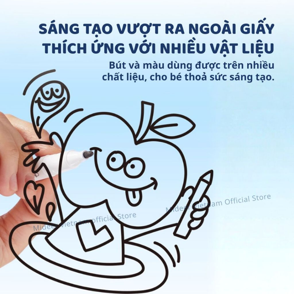 Bút Lông Dầu 2 Đầu Mideer Dual Tip Permanent Marker 3+