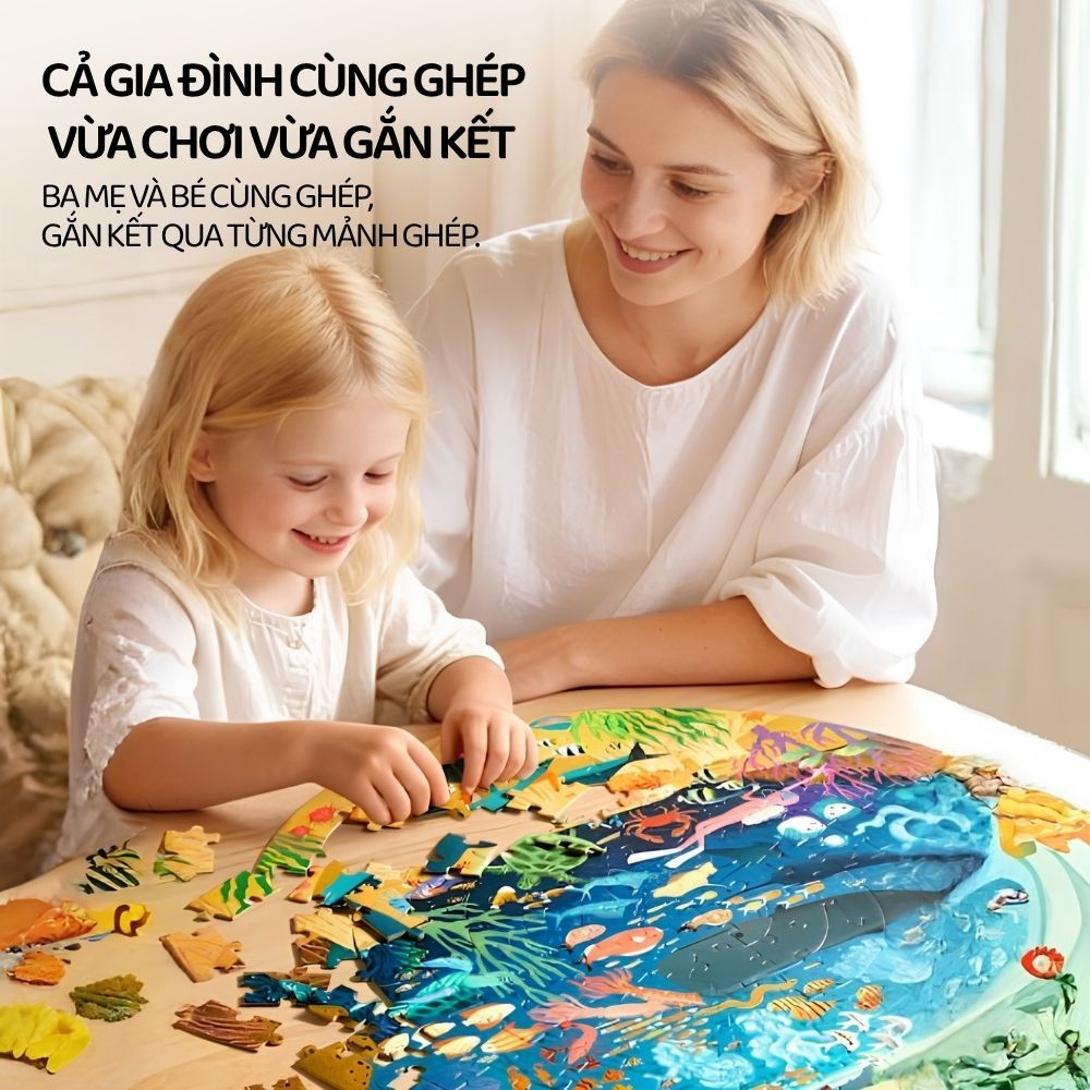 Đồ Chơi Ghép Hình Đại Dương 150 Mảnh Mideer Round Puzzle 5+