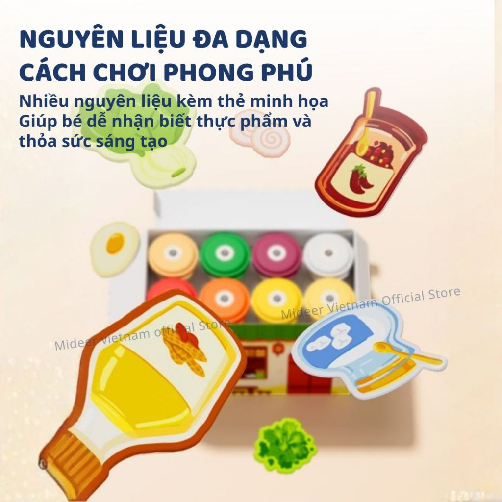 Đồ Chơi Đất Nặn Hữu Cơ Dùng Nhiều Lần Mideer Mellow Dough – Fruit & Veggie Play Set 3+