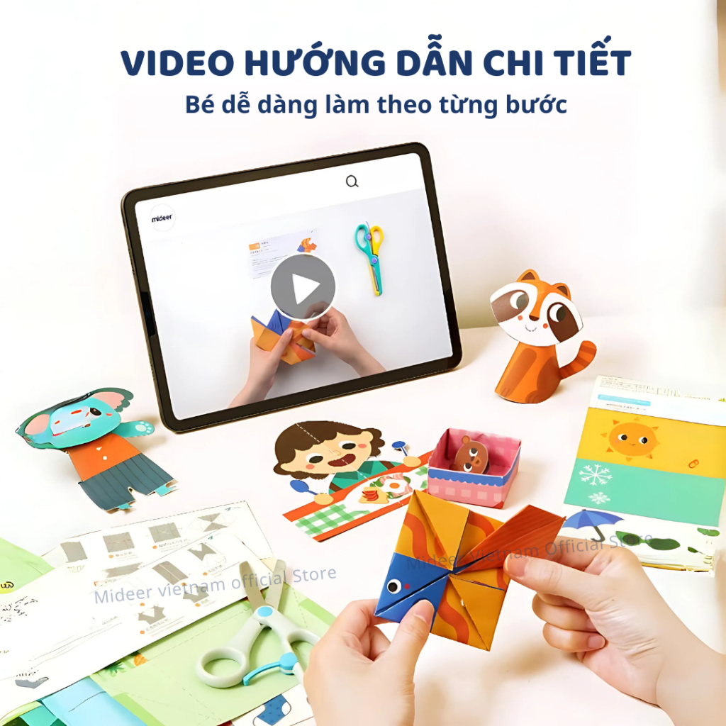 Giấy Gấp Thủ Công Origami Mideer Level Up Brain Gamebook- Level 3
