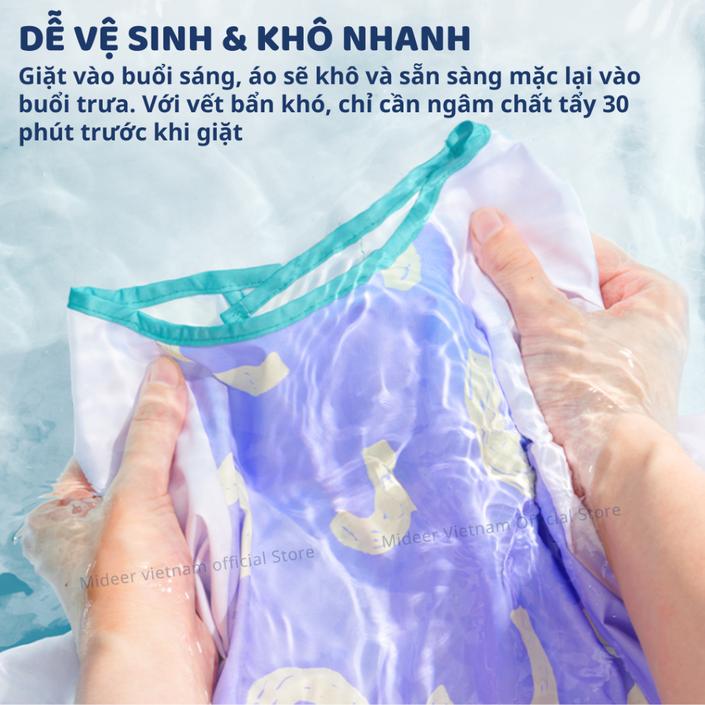 Áo Vẽ Tranh Chống Bẩn Mideer Waterproof Art Smock- Hyacinth Purple 3+