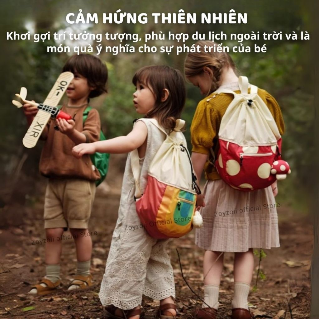 Balo Du Lịch Cho Bé Zoyzoii B36 Outdoor Drawstring- Khủng Long