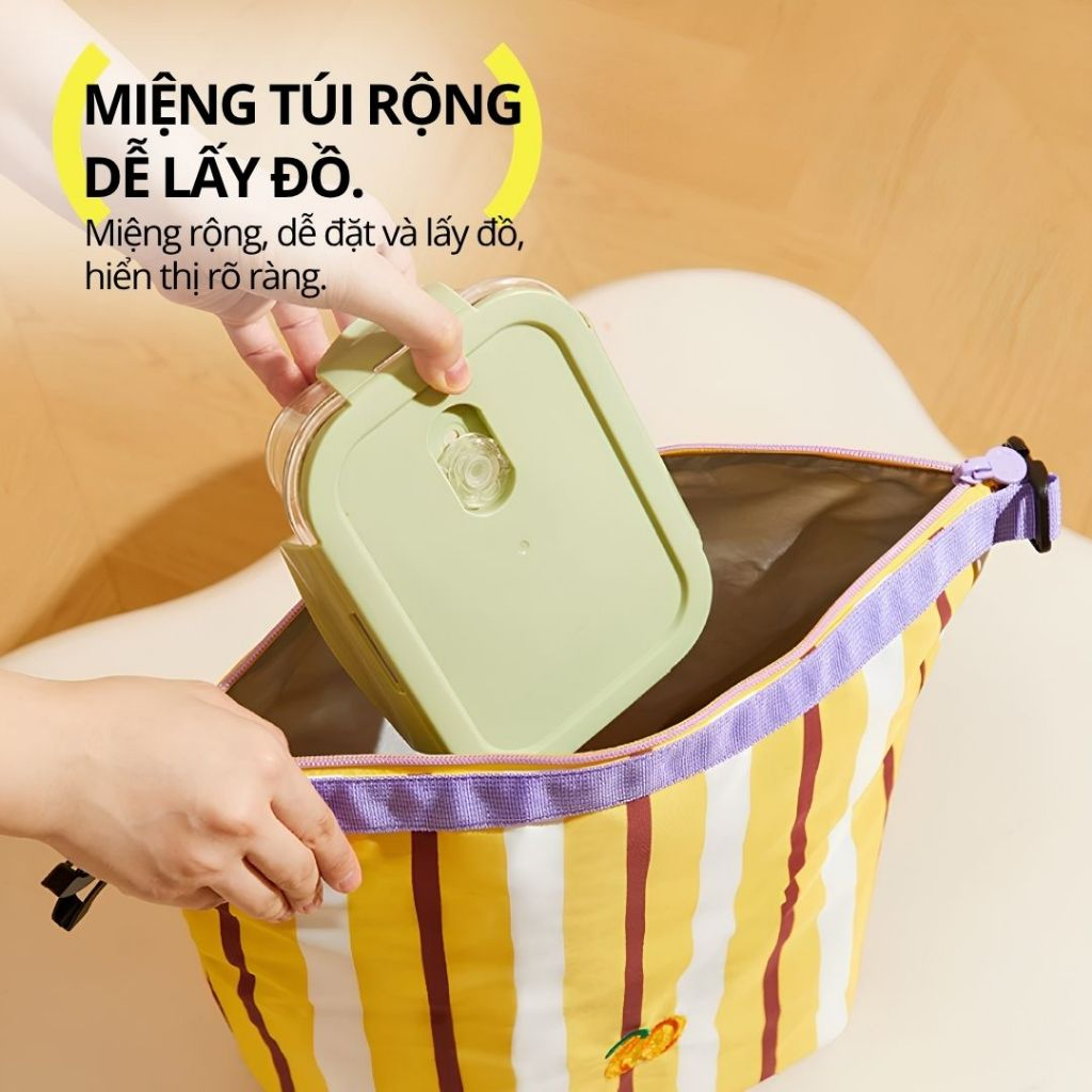 Túi Đựng Cơm Trưa Gấp Gọn Hugz Lunch Bags Size M 38*16*33cm